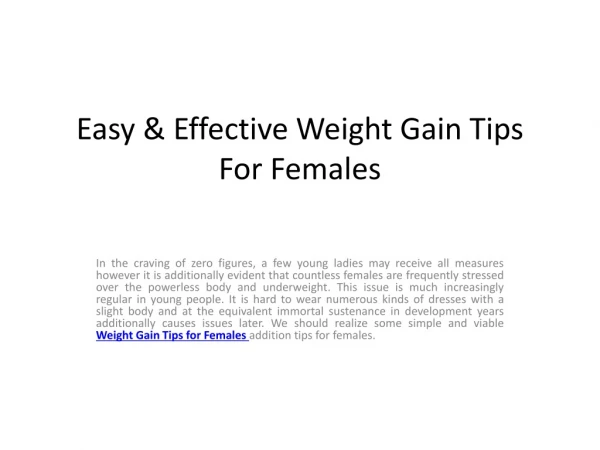 Easy & Effective Weight Gain Tips For Females