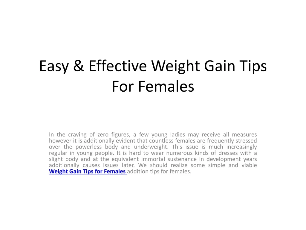 easy effective weight gain tips for females