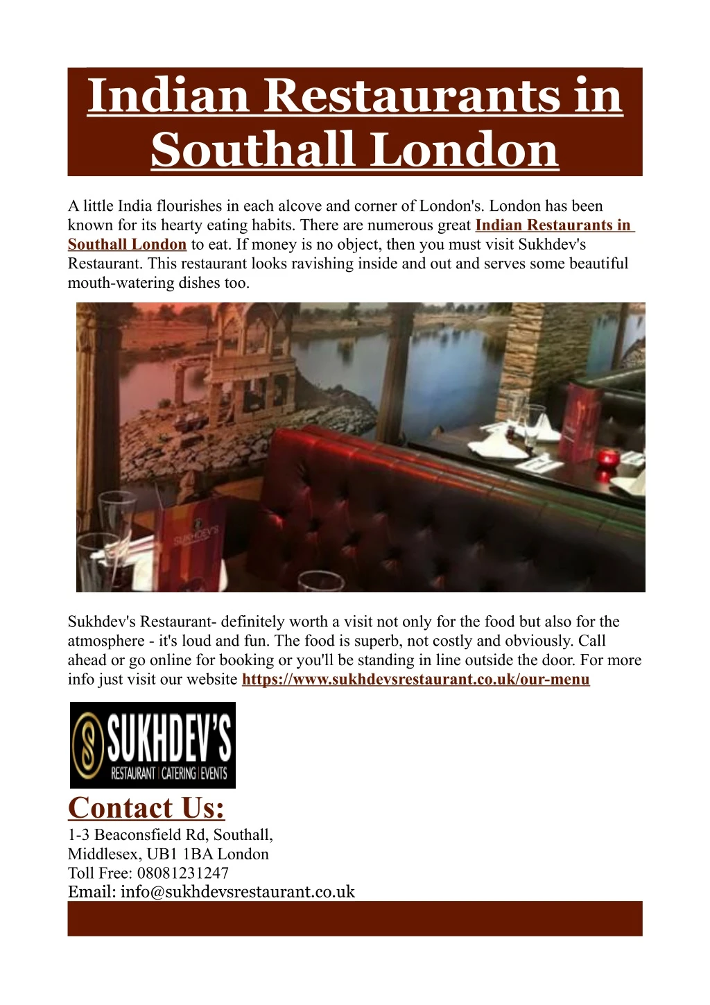 indian restaurants in southall london