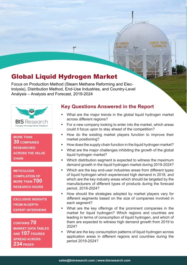 Liquid Hydrogen Market Trends, 2019-2024