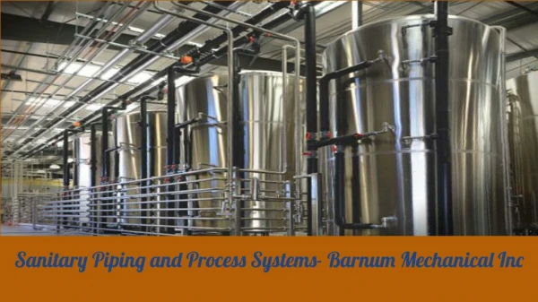 Sanitary Piping and Process Systems