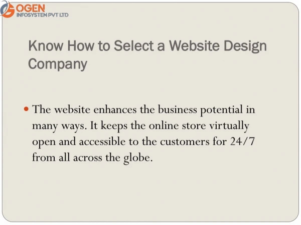 Know How to Select a Website Design Company