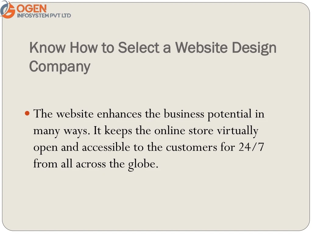 know how to select a website design company