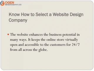 Know How to Select a Website Design Company
