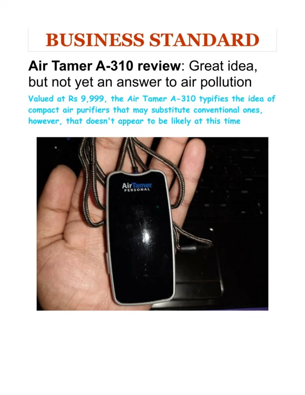 Air Tamer A-310 review: Great idea, but not yet an answer to air pollution