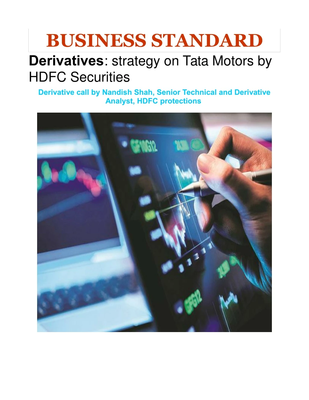 business standard derivatives strategy on tata