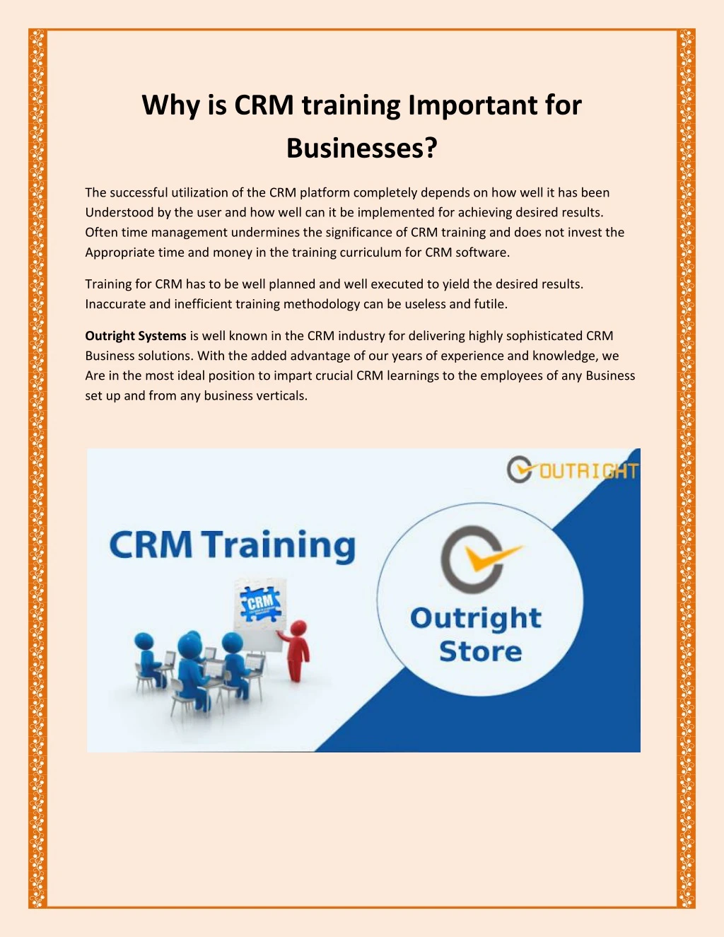 why is crm training important for businesses