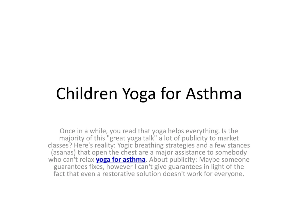 children yoga for asthma
