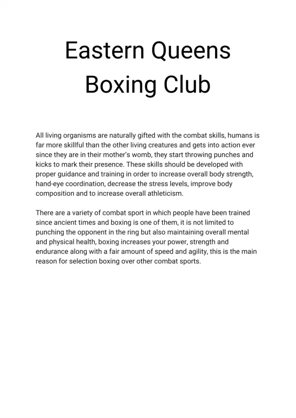 Eastern Queens Boxing Club