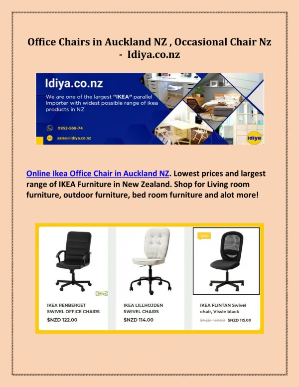 Office Chairs in Auckland NZ , Occasional Chair Nz - Idiya.co.nz