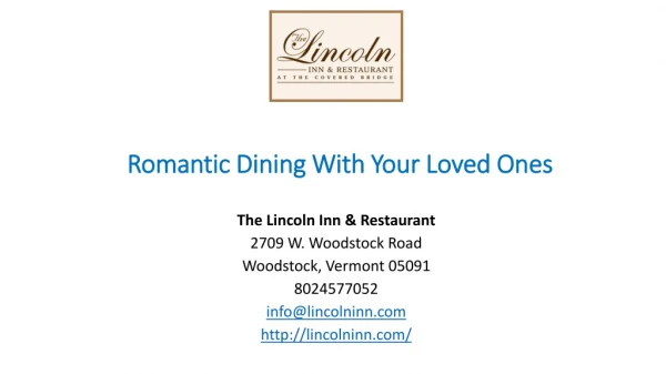 Romantic Dining With Your Loved Ones