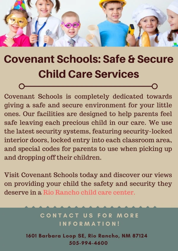 Covenant Schools: Safe & Secure Child Care Services