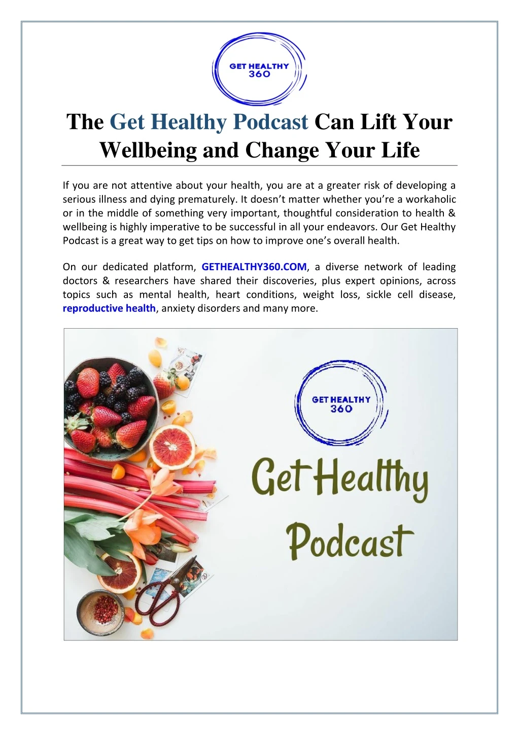 the get healthy podcast can lift your wellbeing