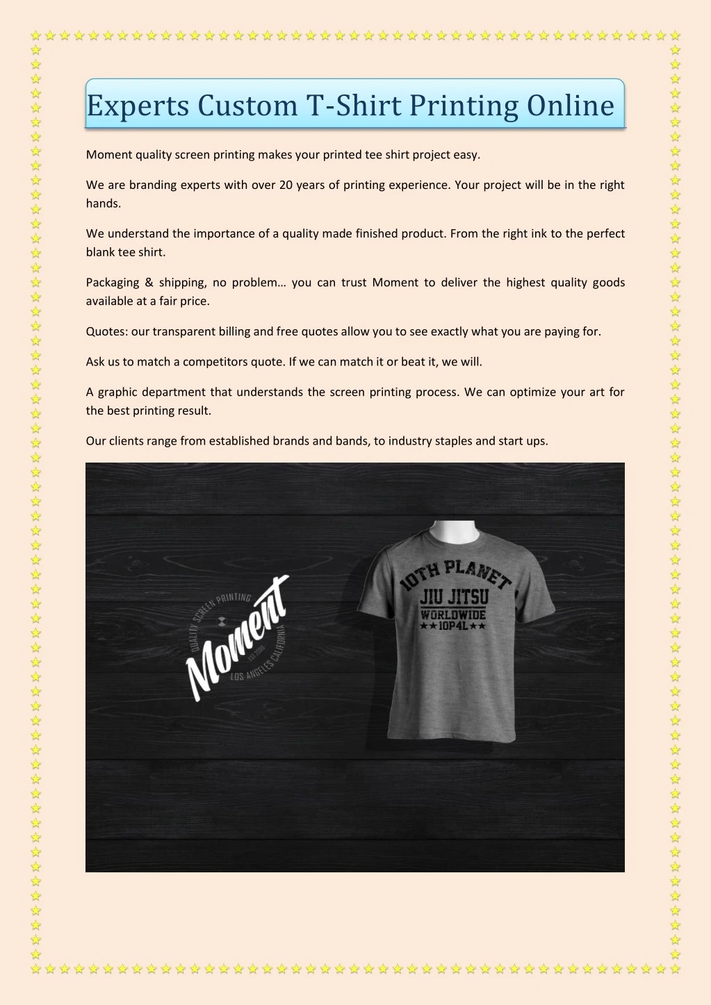 experts custom t shirt printing online