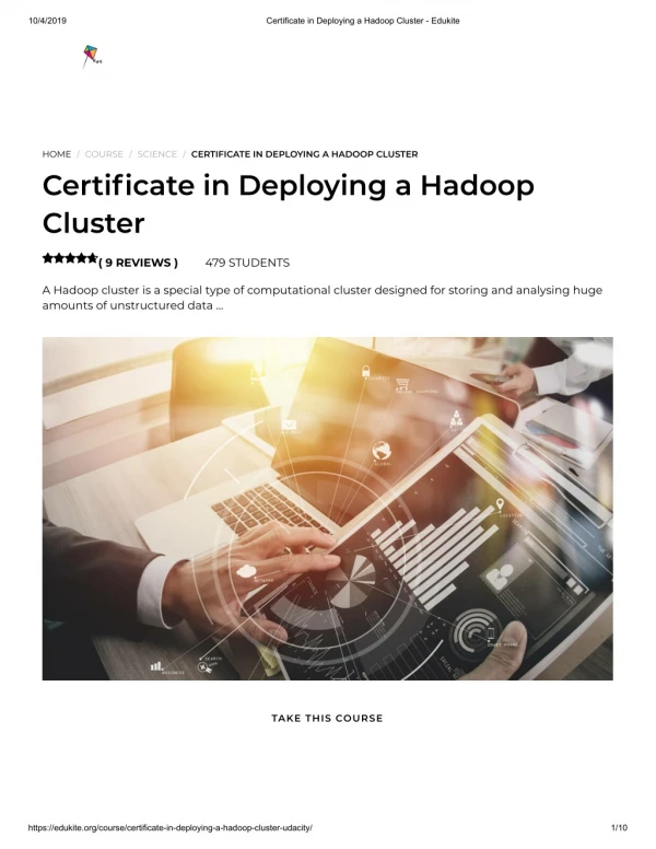 Certificate in Deploying a Hadoop Cluster - Edukite
