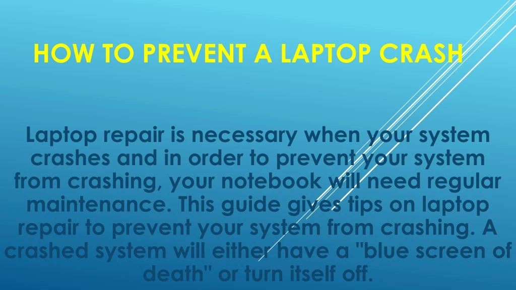 how to prevent a laptop crash