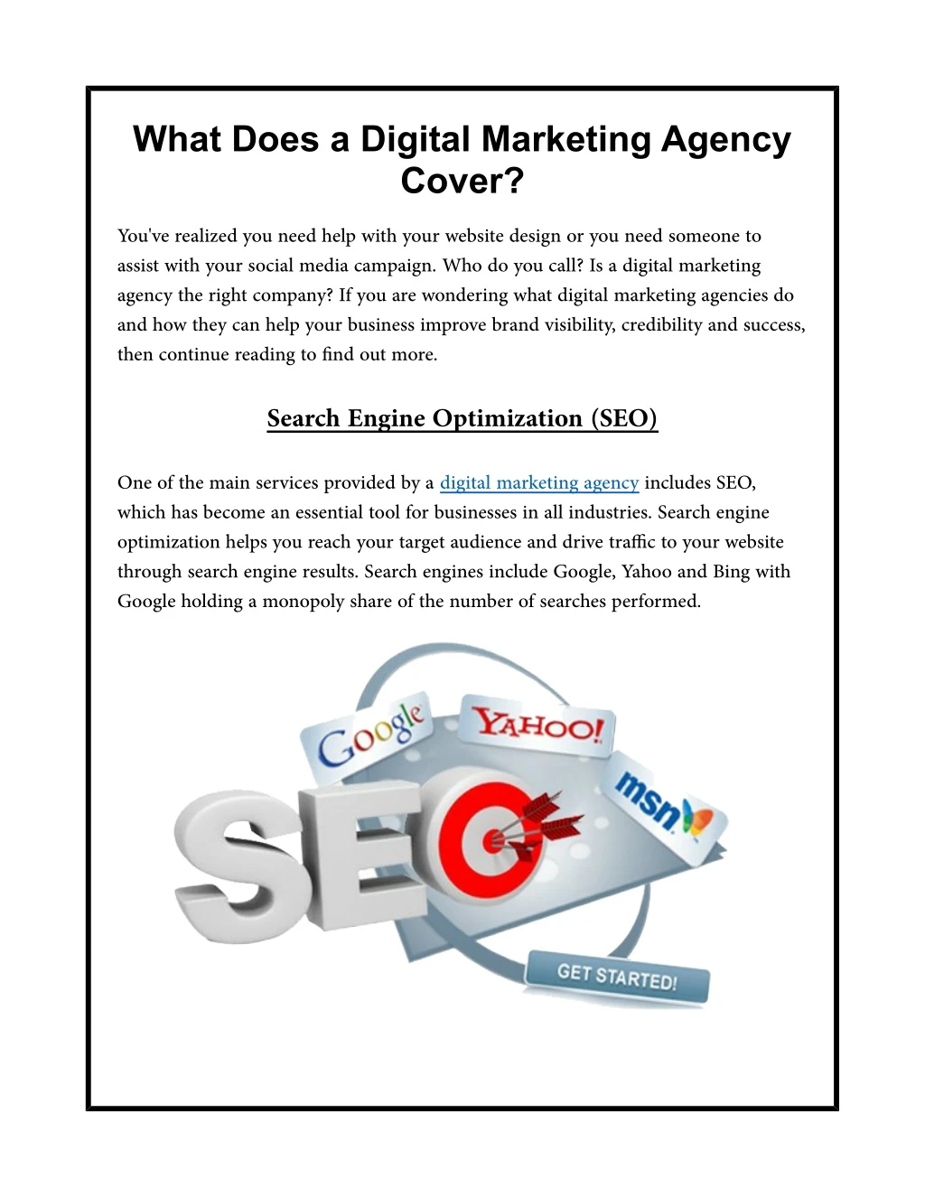 what does a digital marketing agency cover