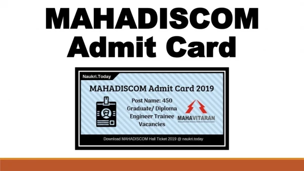 Download MAHADISCOM Admit Card 2019 | MSEDCL Hall Ticket & Dates