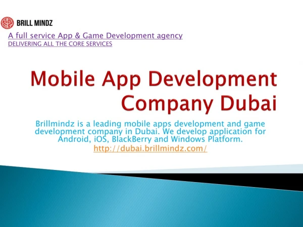 Mobile App Development Company Dubai | Brillmindz