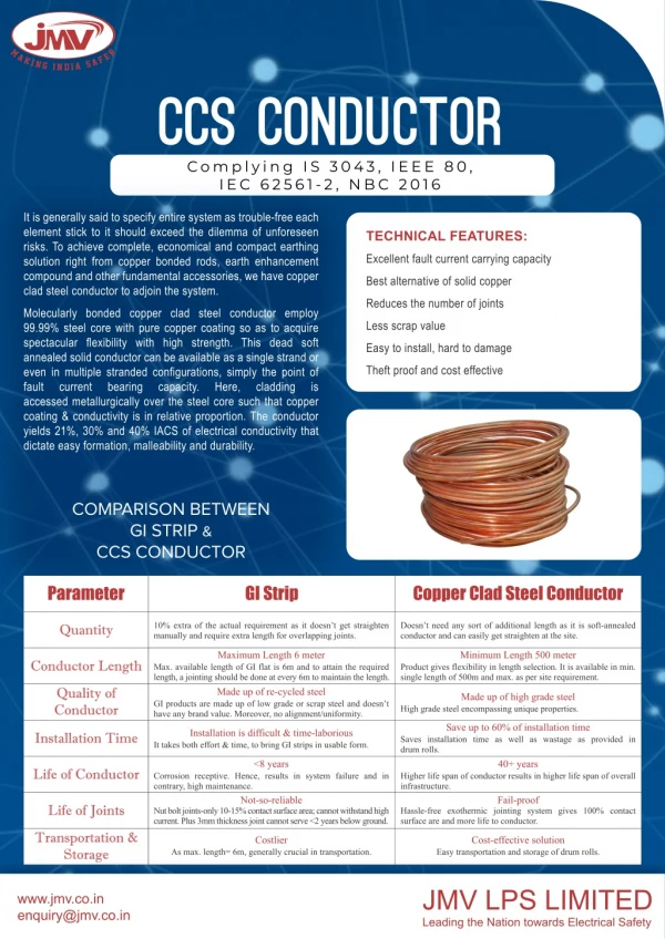 Copper clad steel conductor as a cost effective solution