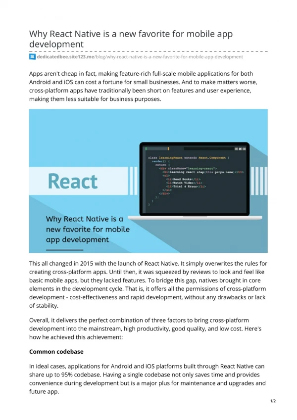 Why React Native is a new favorite for mobile app development