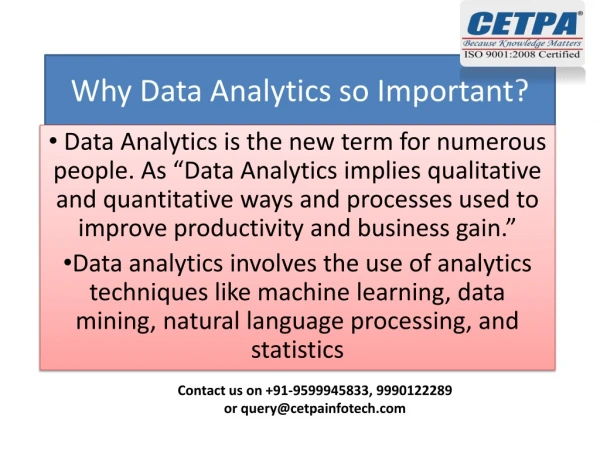 Why Data Analytics so Important