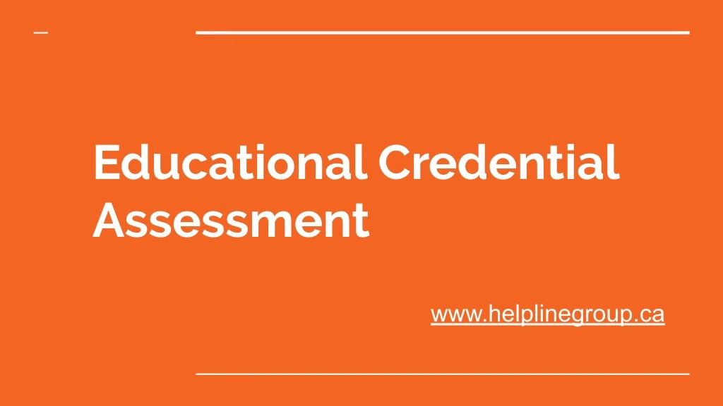 educational credential assessment