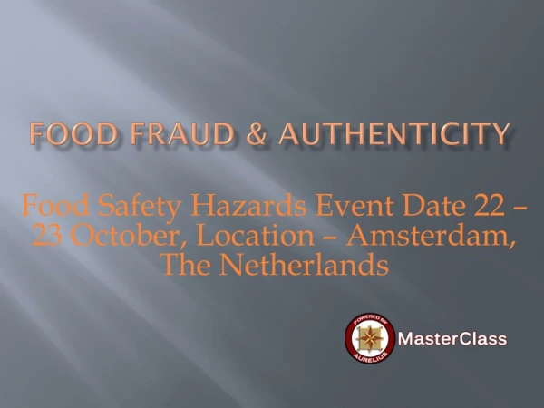 food fraud authenticity