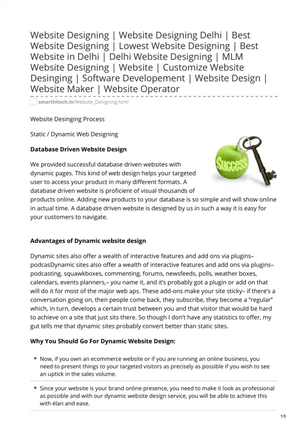 web designing rohini
