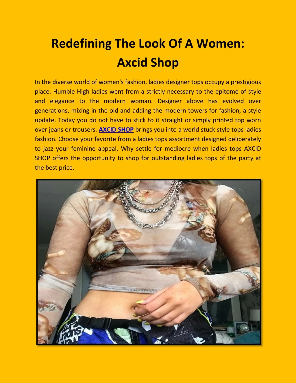redefining the look of a women axcid shop