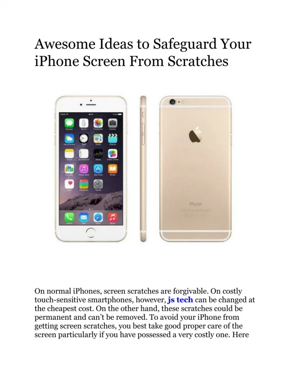 Awesome Ideas to Safeguard Your iPhone Screen From Scratches