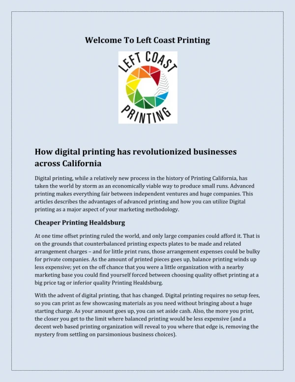 How digital printing has revolutionized businesses across California
