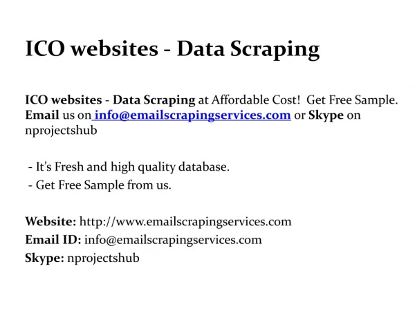 ICO sites - Data Scraping