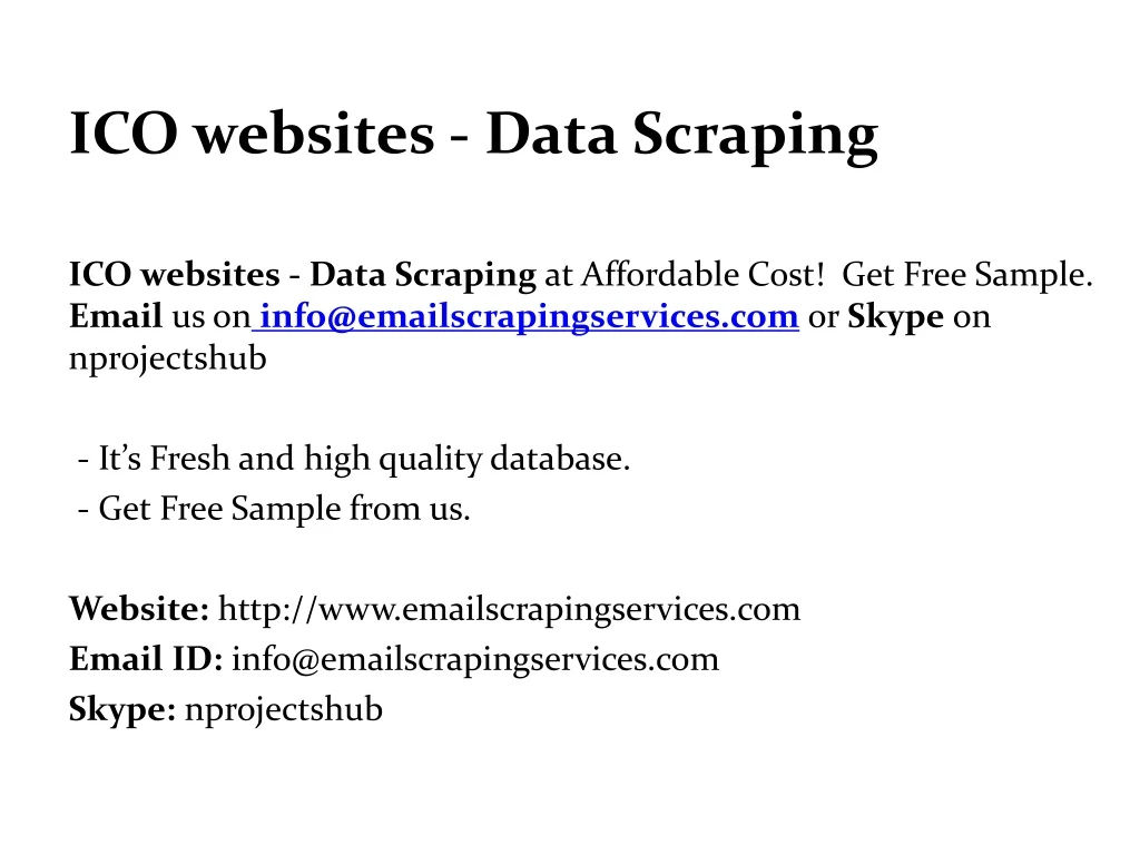 ico websites data scraping