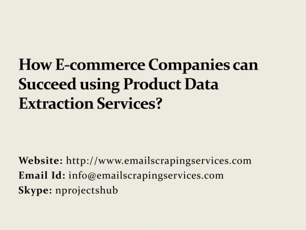 How E-commerce Companies can Succeed using Product Data Extraction Services