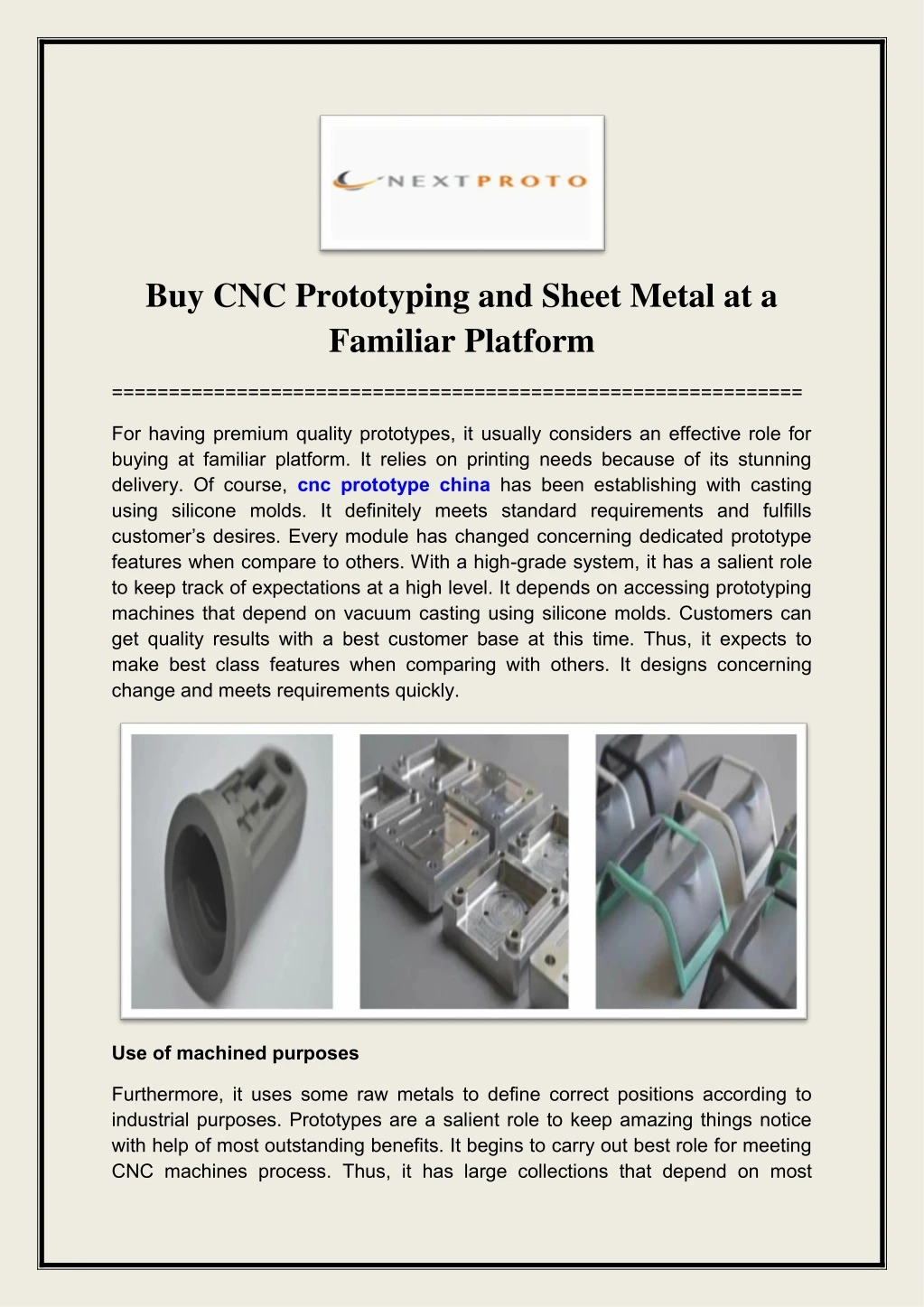 buy cnc prototyping and sheet metal at a familiar