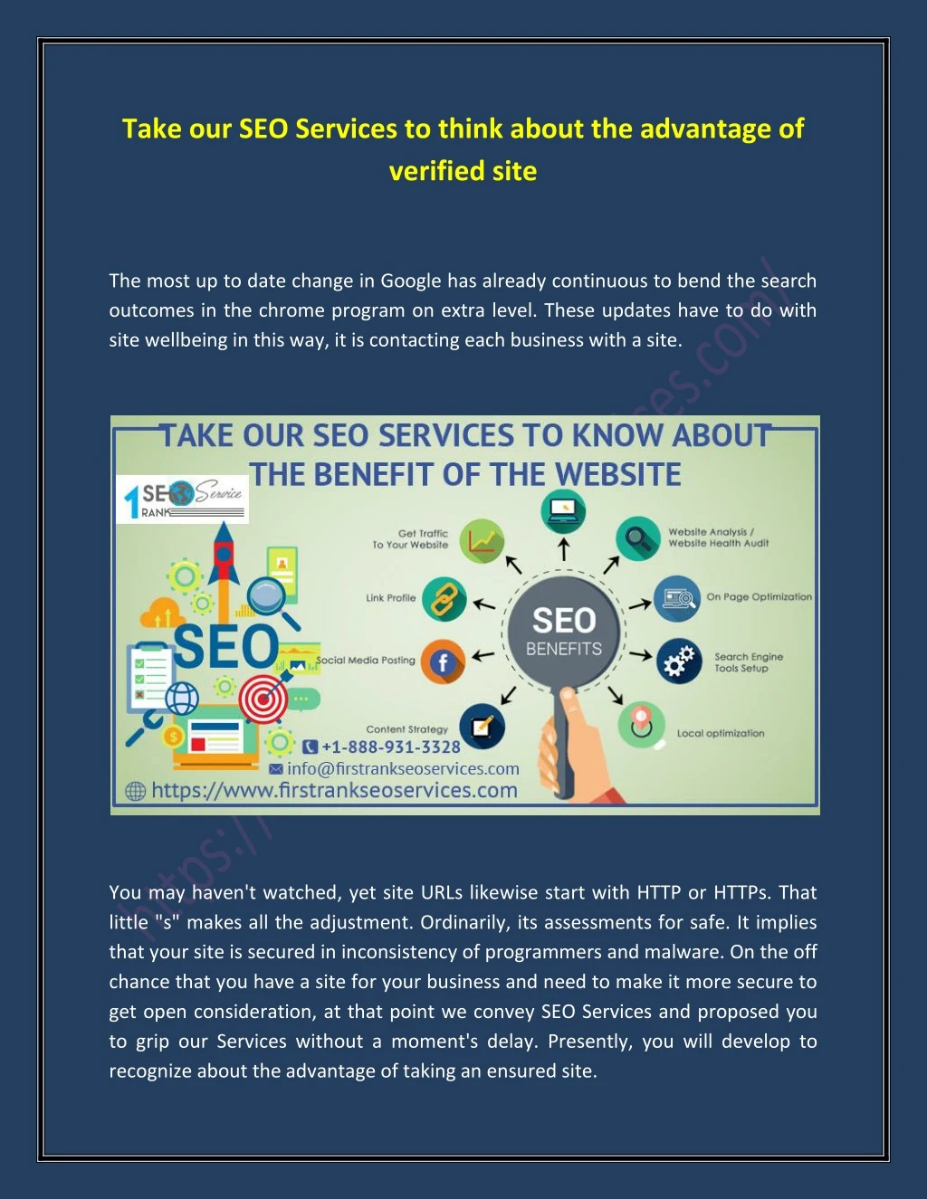 take our seo services to think about