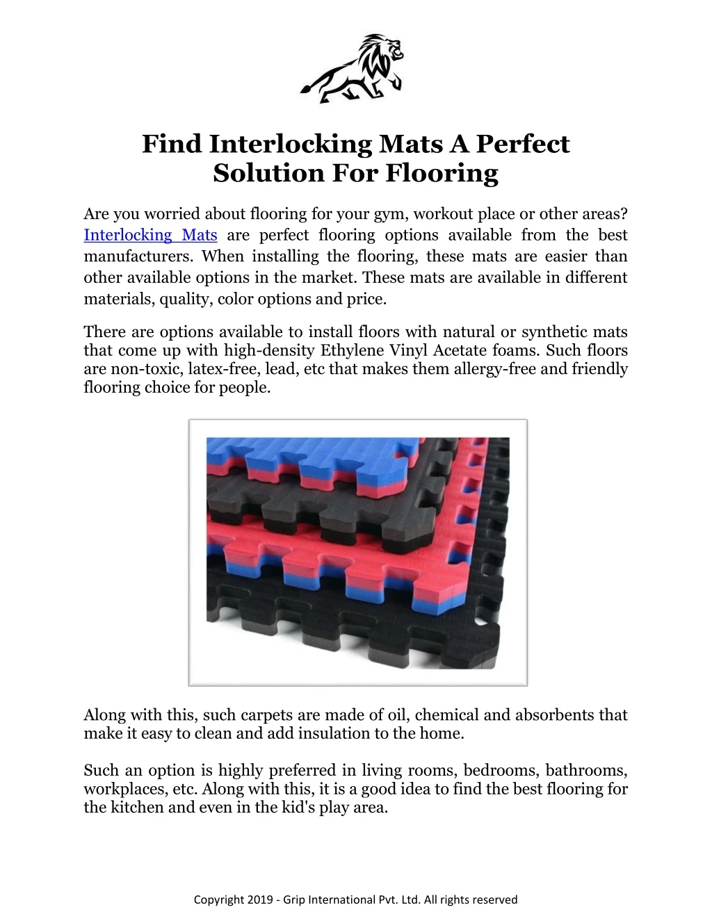find interlocking mats a perfect solution