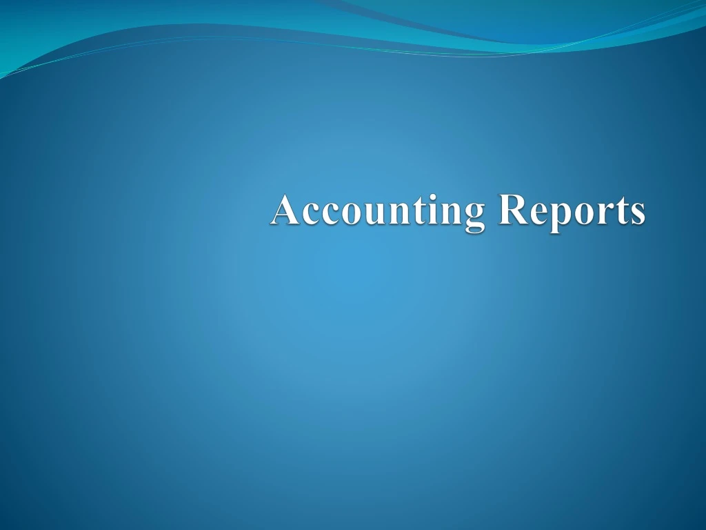 accounting reports