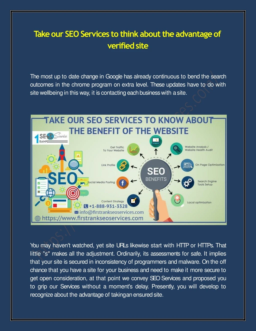 take our seo services to think about