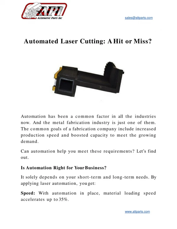 Automated Laser Cutting: A Hit or Miss?