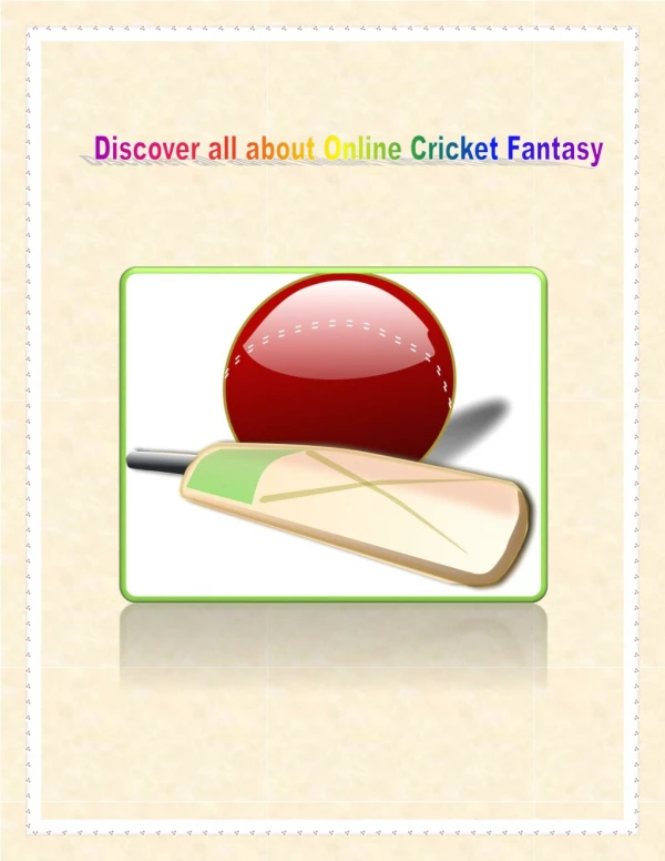 Discover All About Online Cricket Fantasy