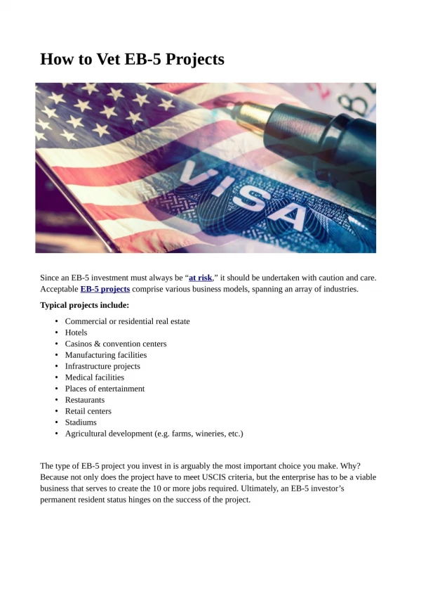 How - EB5 Expert | EB5 Investor | EB5 Immigration | EB5 Risk | Usettle
