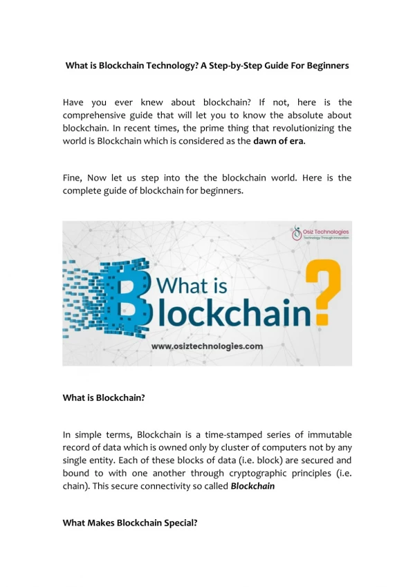 What is Blockchain Technology? A Step-by-Step Guide for the Beginners