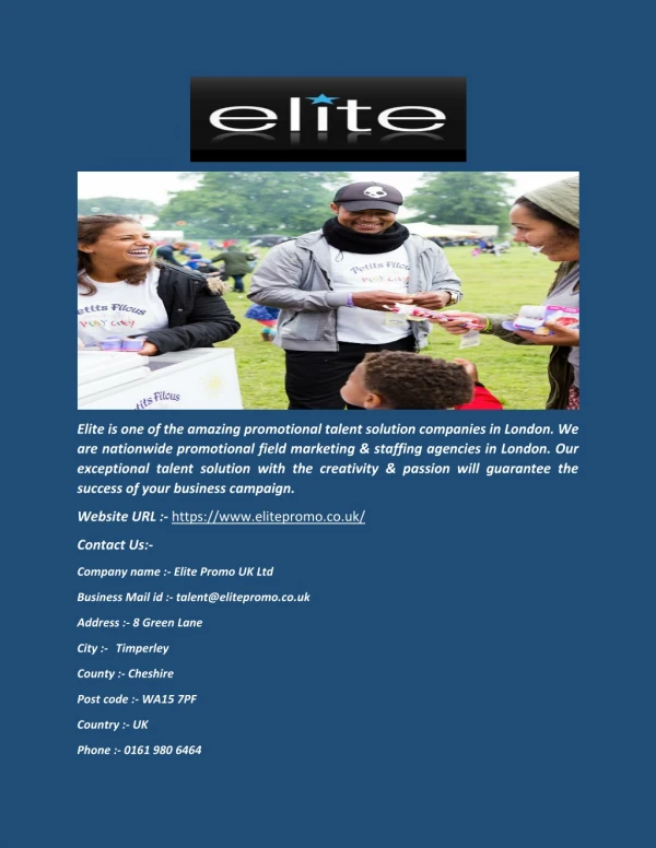 Elite Promo - Promotional Agencies in London