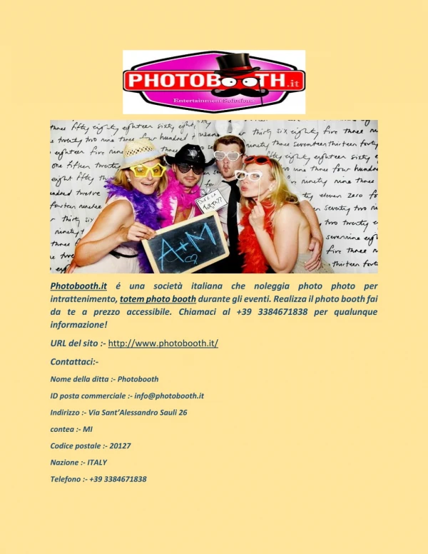 photobooth it una societ italiana che noleggia
