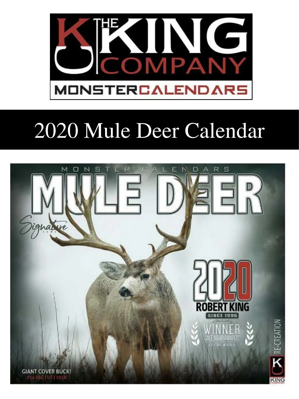 2020 mule deer calendar