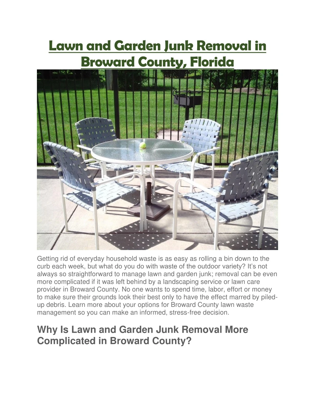 lawn and garden junk removal in broward county