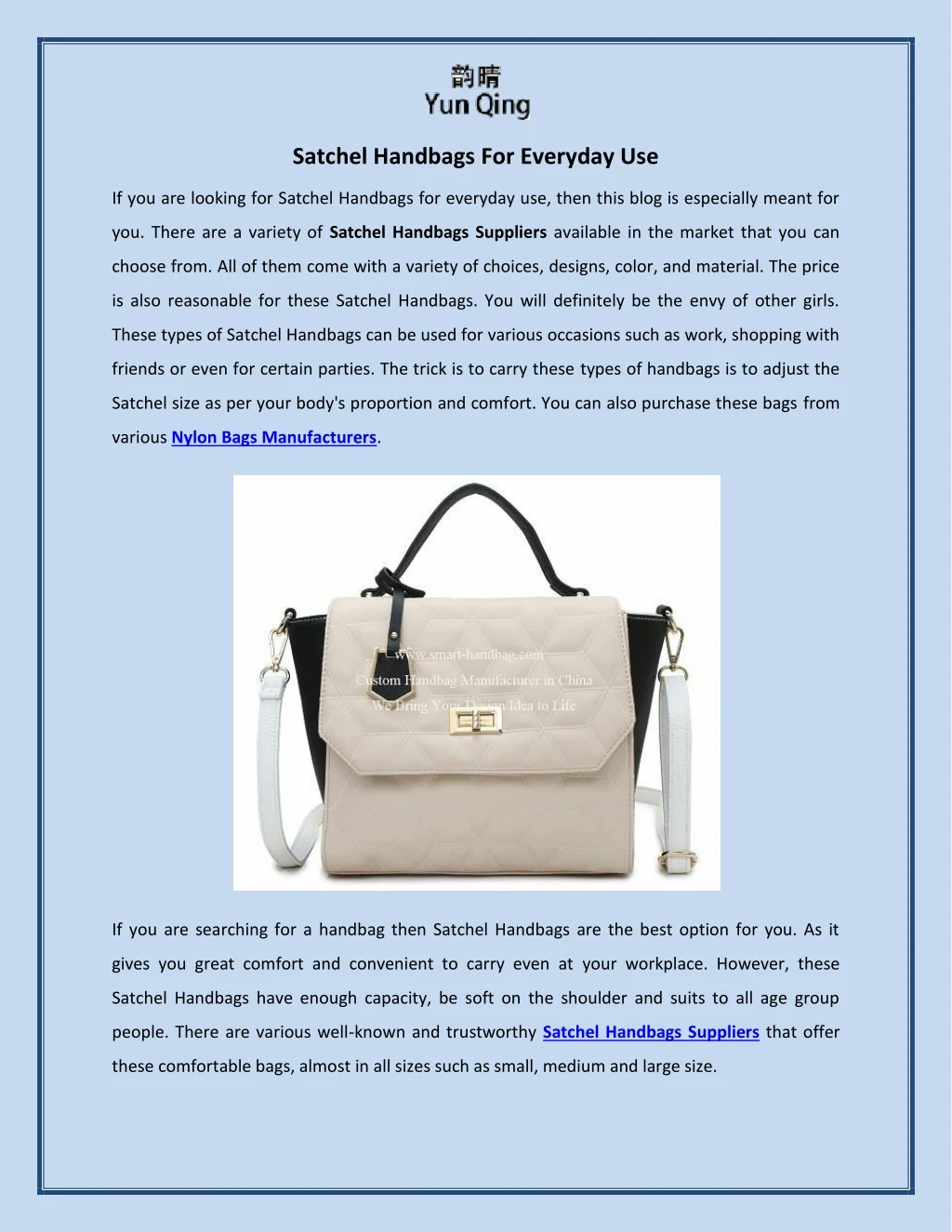 satchel handbags for everyday use