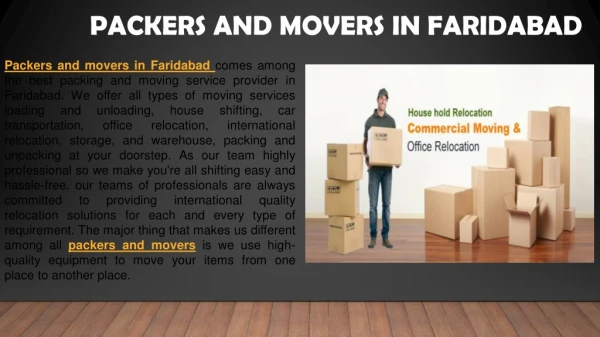 Packers and movers in Faridabad